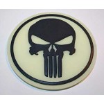 Нашивка PVC/ПВХ с велкро "Каратель" (Punisher) размер 80 светонакапливающая